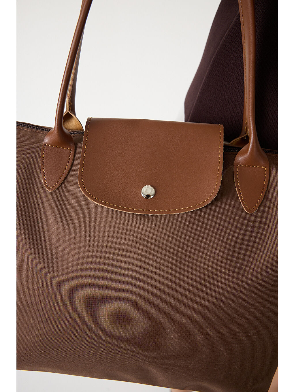 Kahverengi Kadın Kahve Orta Boy Askılı El ve Omuz Çantası-3