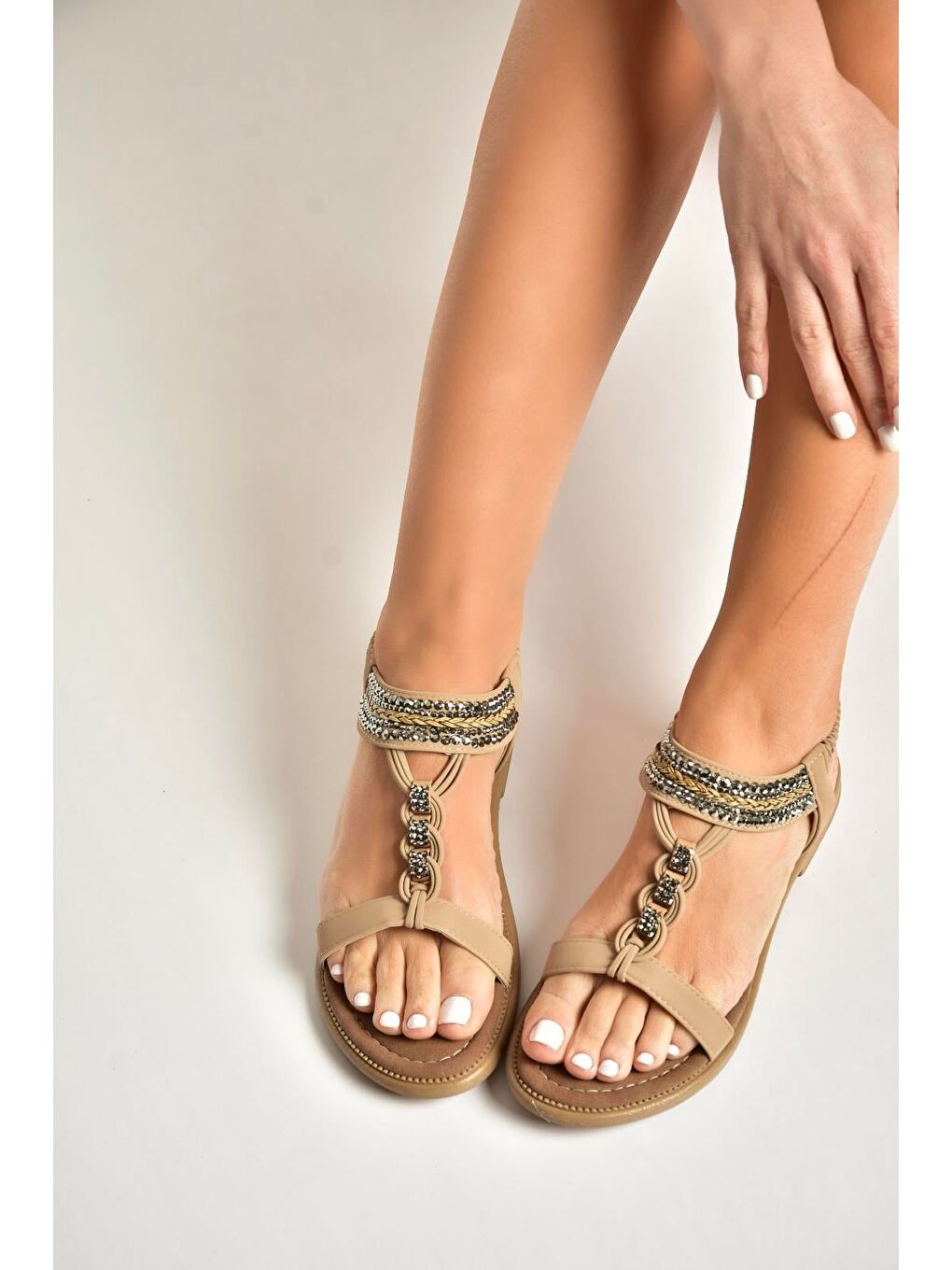 Bej Ten Kadın Sandalet Y274601309-2