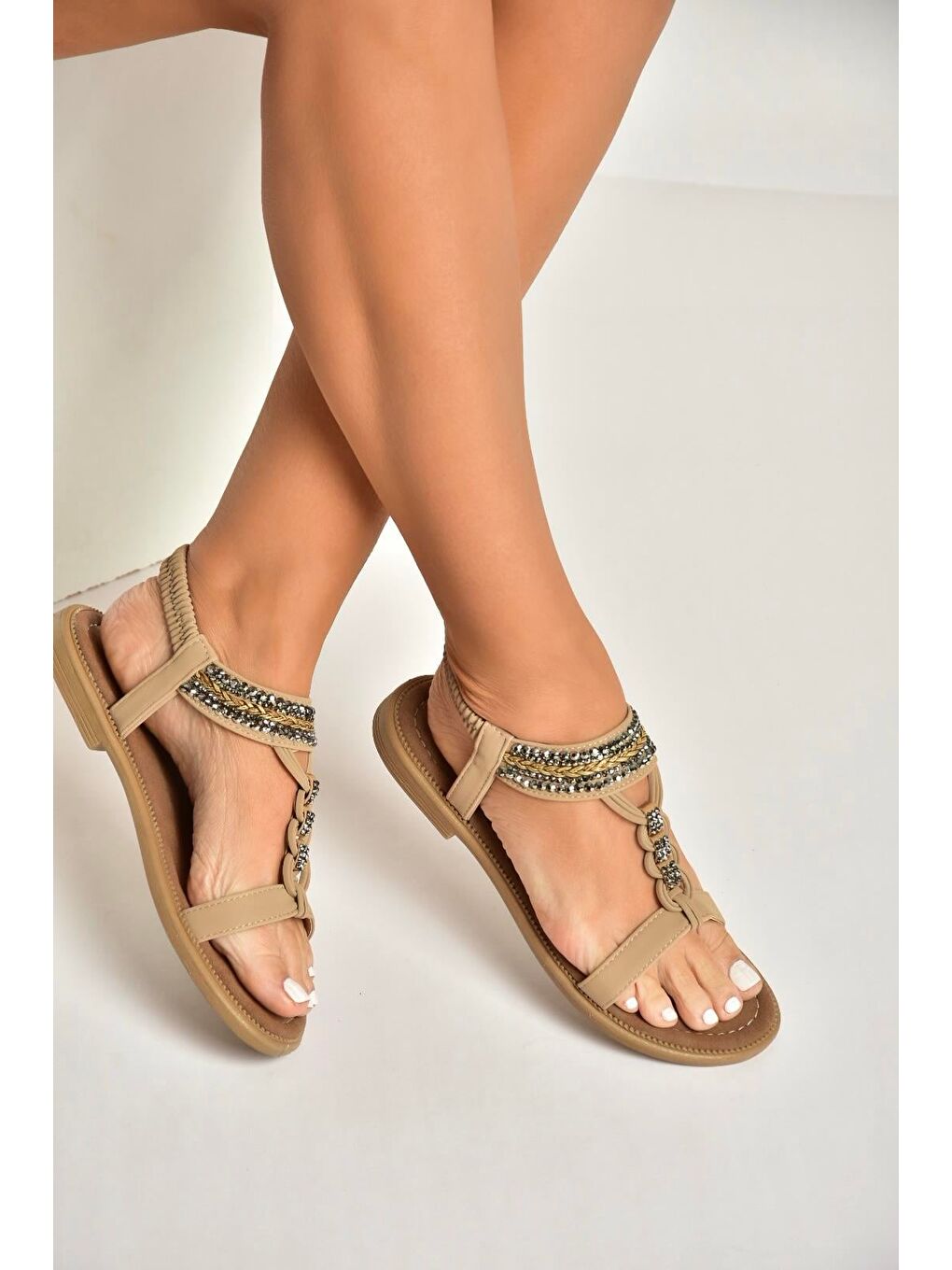 Bej Ten Kadın Sandalet Y274601309-3