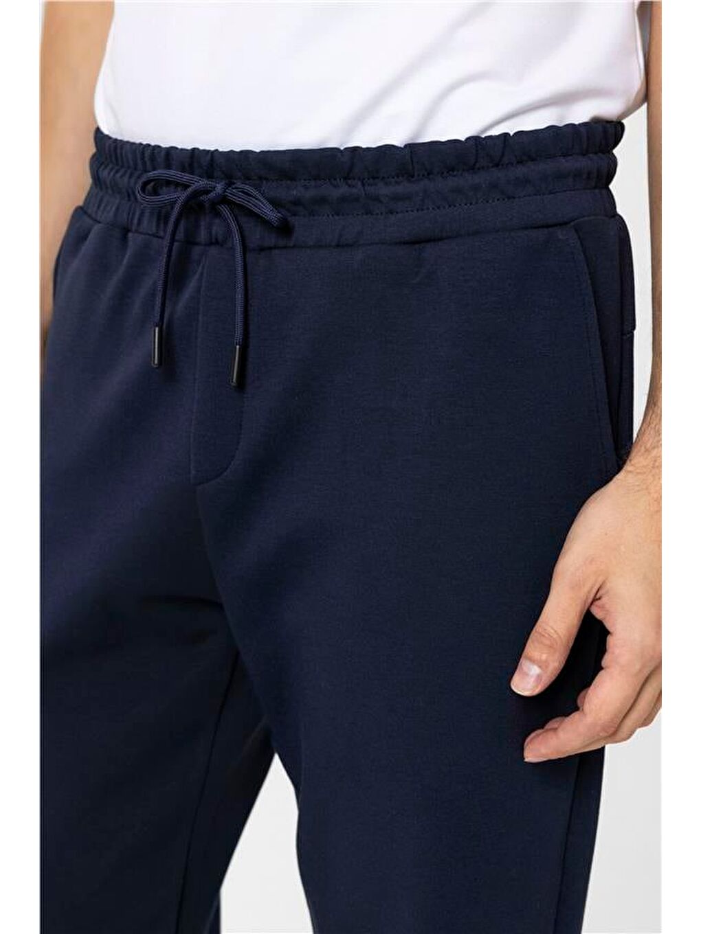 Lacivert Regular Düz Jogger Pantolon-3