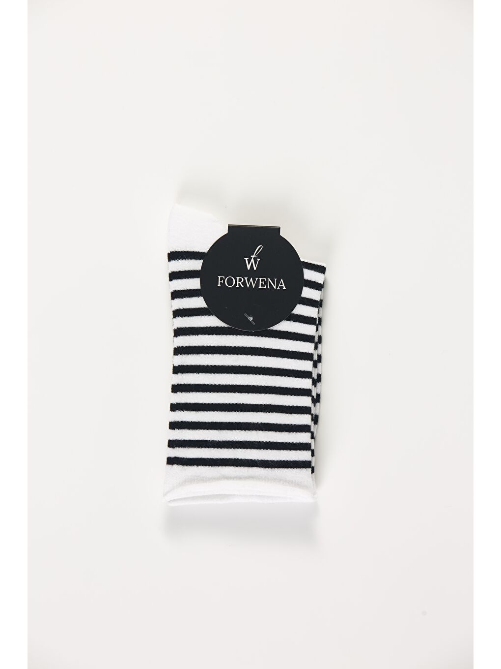 Beyaz Siyah Çizgili Modal Lastiksiz Dikişsiz Kadın Soket Çorap 36-41-3