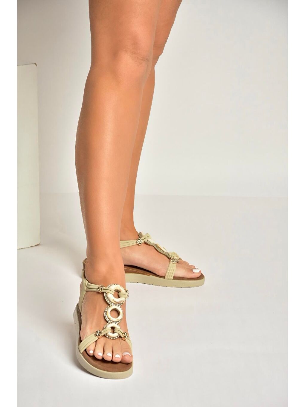 Bej Kadın Sandalet Y274800909-2