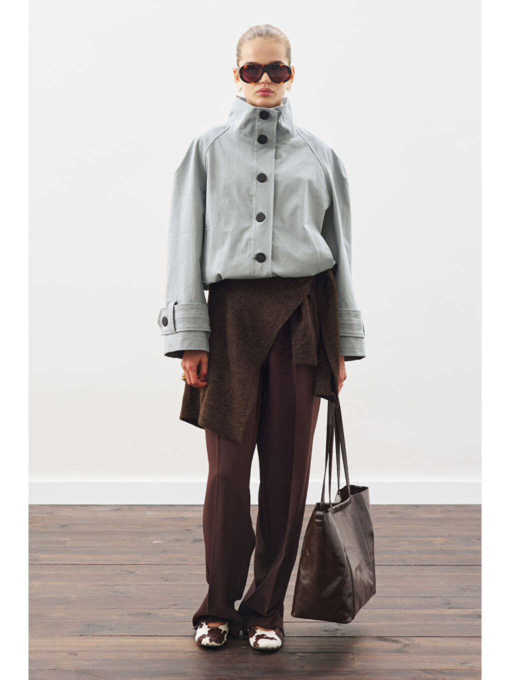 Trenç Tarz Bomber Ceket Mavi-2