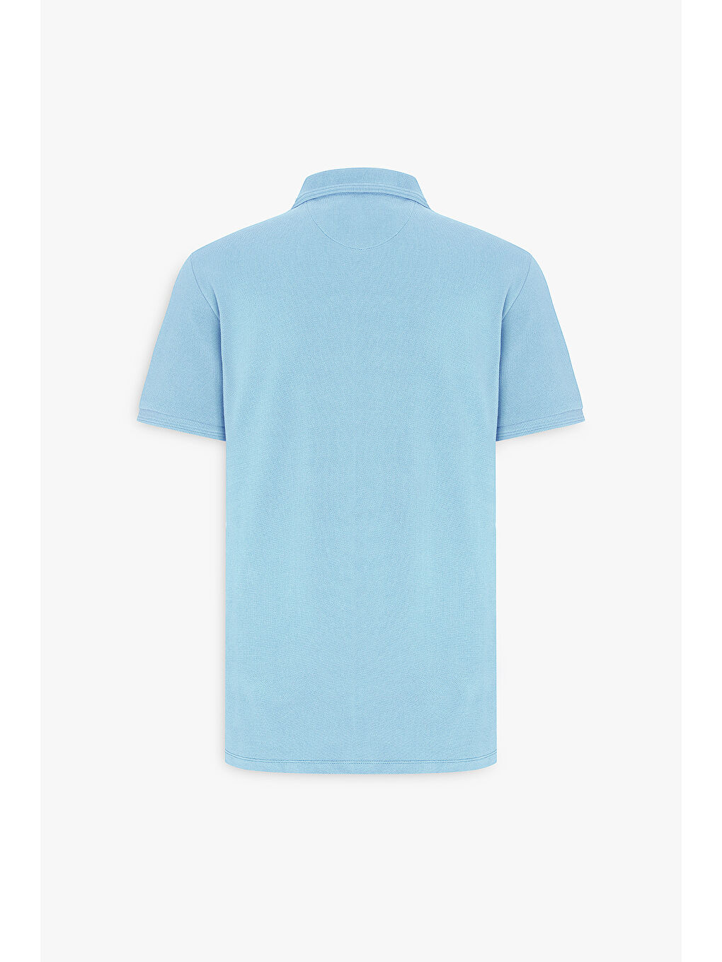 Erkek Açık Mavi Slim Fit Dar Kesim Polo Yaka %100 Pamuk Kısa Kollu Tişört-8