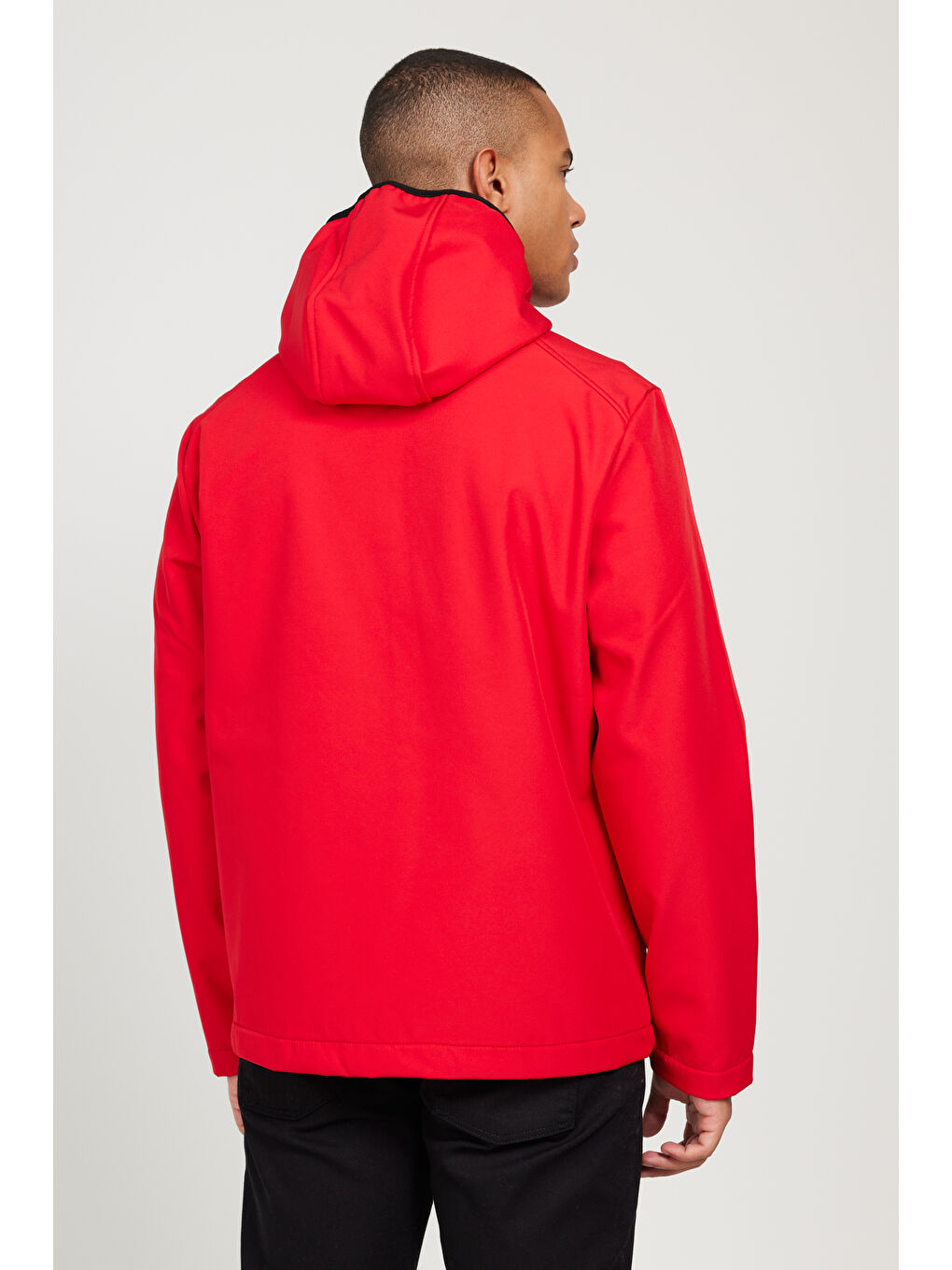 Erkek Kırmızı Standart Fit Normal Kesim Dik Yaka Softshell Mont-6