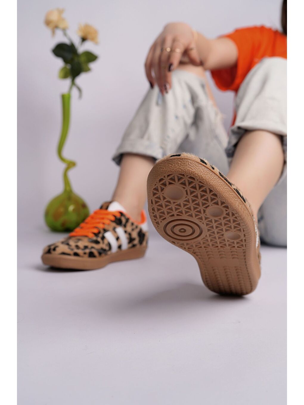 Sarı TAUPE Çift Bağcıklı Günlük Kadın Sneaker Spor Ayakkabı-5