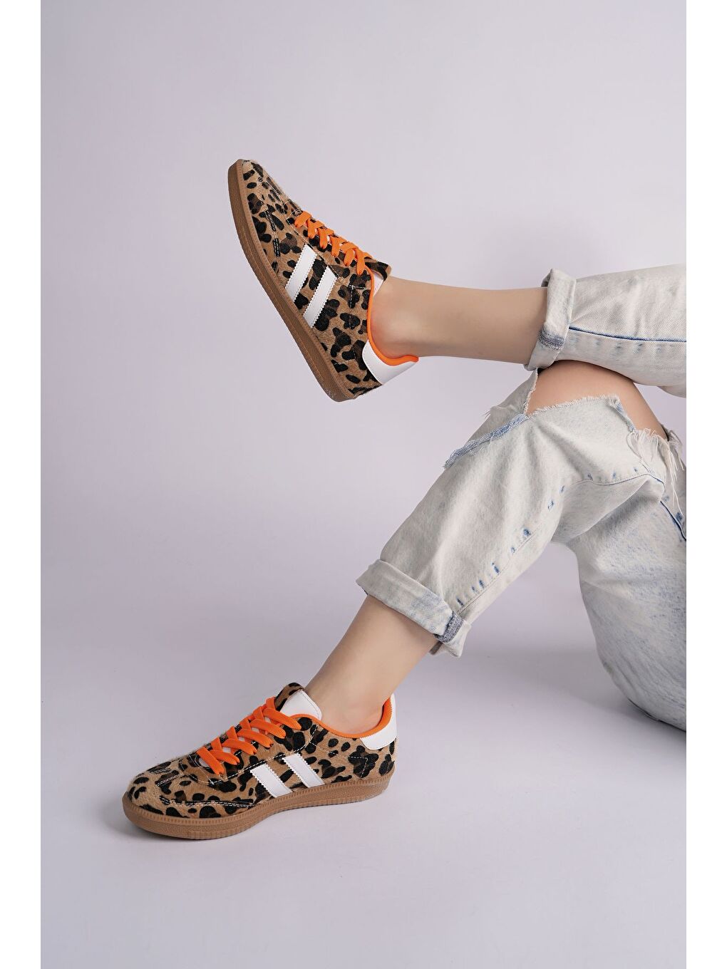 Sarı TAUPE Çift Bağcıklı Günlük Kadın Sneaker Spor Ayakkabı-6