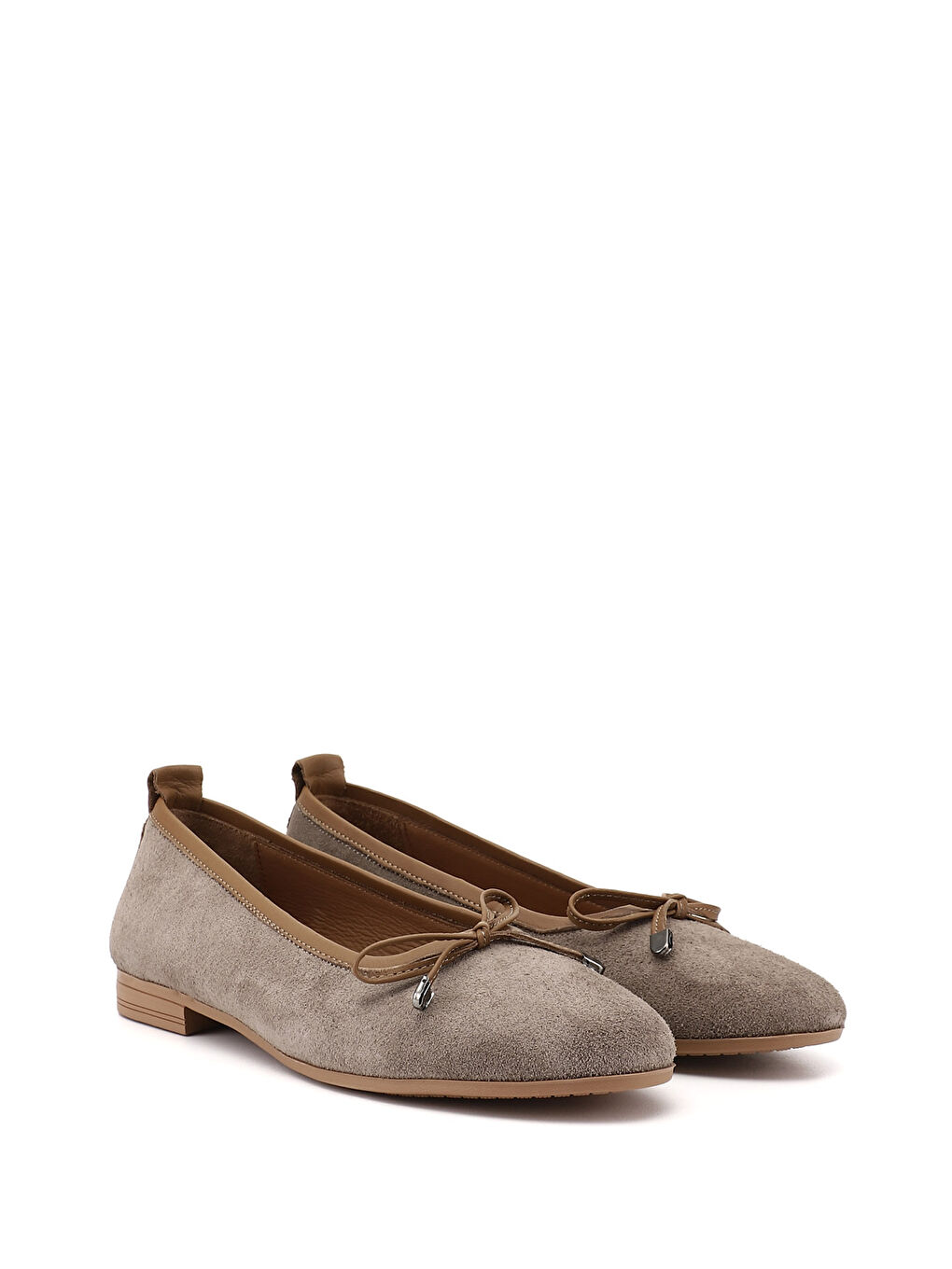 Kahverengi Kadın AÇIK VİZON Fiyonklu Hakiki Deri Babet-1