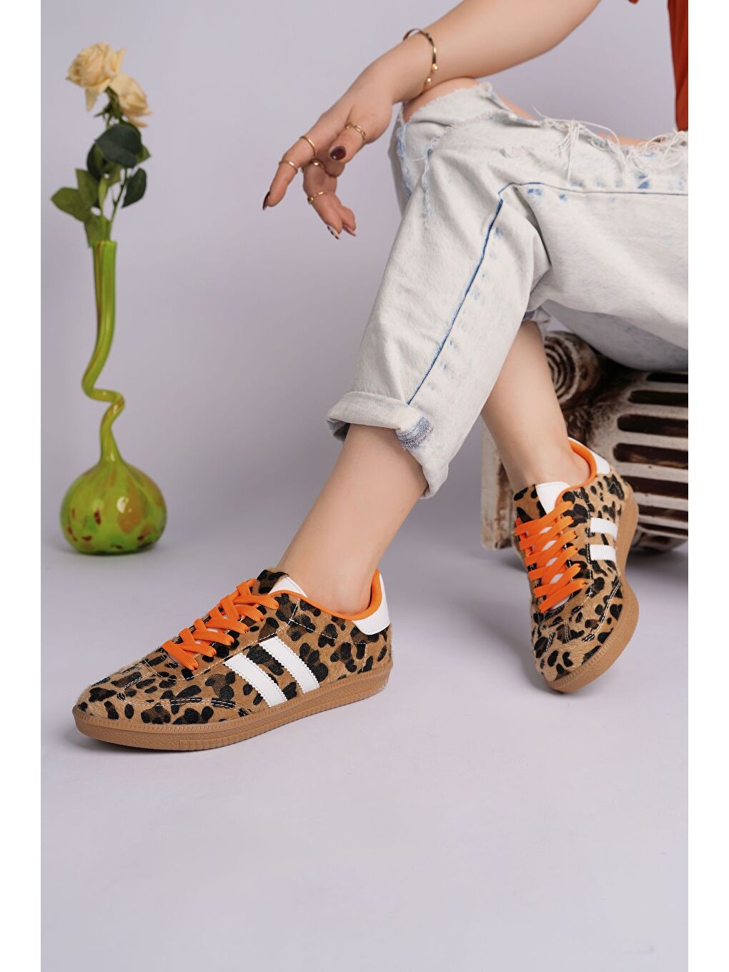 Sarı TAUPE Çift Bağcıklı Günlük Kadın Sneaker Spor Ayakkabı-7