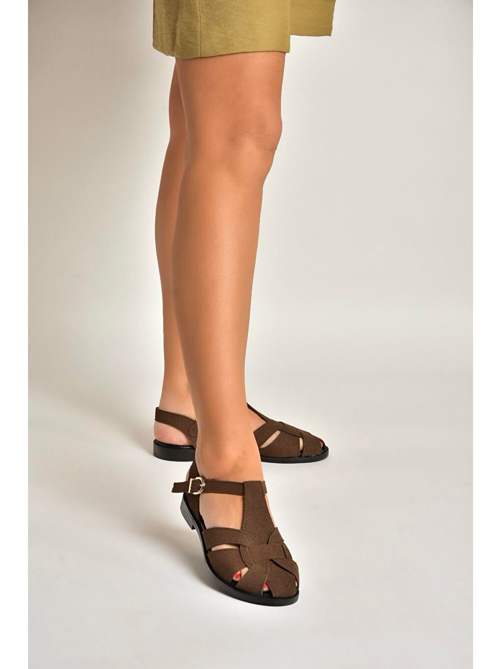 Kahverengi Kadın Sandalet Y250303002-1