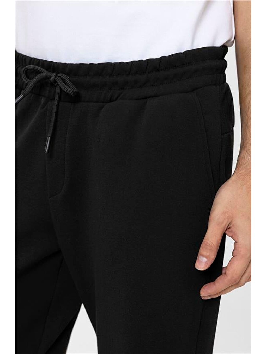 Siyah Regular Düz Jogger Pantolon-3