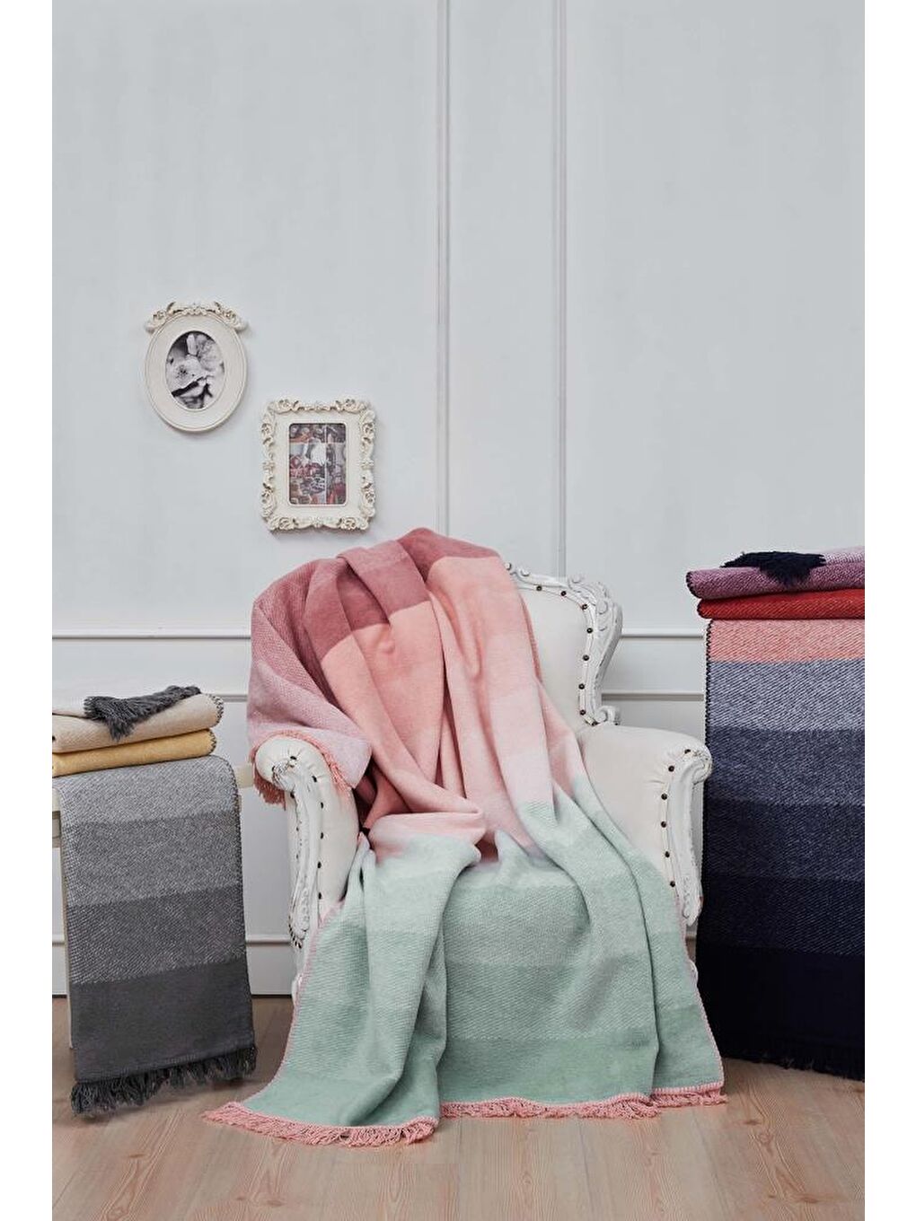 Montant Çift Kişilik Pamuklu Battaniye Pembe