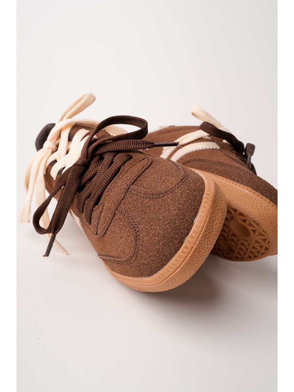 Kahverengi TAUPE Çift Bağcıklı Günlük Kadın Sneaker Spor Ayakkabı-9