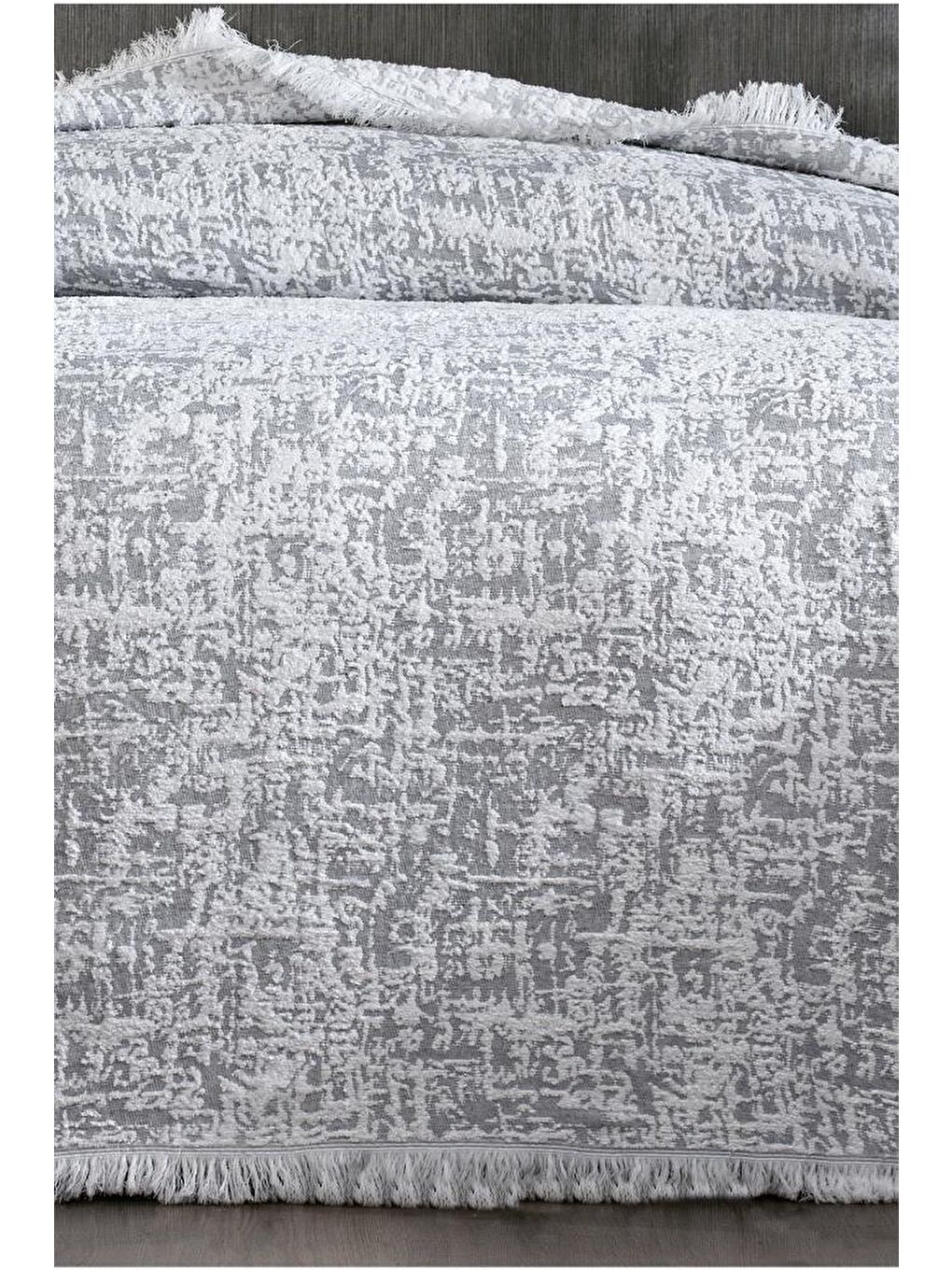 Puffy Pamuk Çift Kişilik Tek Battaniye 200x220 Gri-1