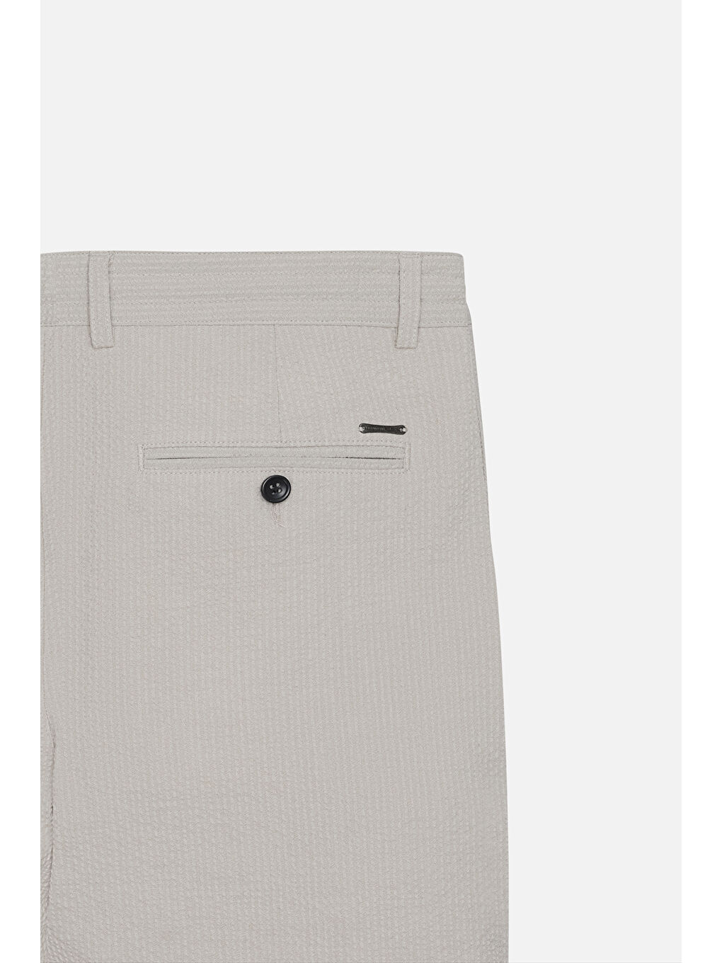 Erkek Bej Slim Fit Dar Kesim Yan Cepli Gofre Desenli Şort-7