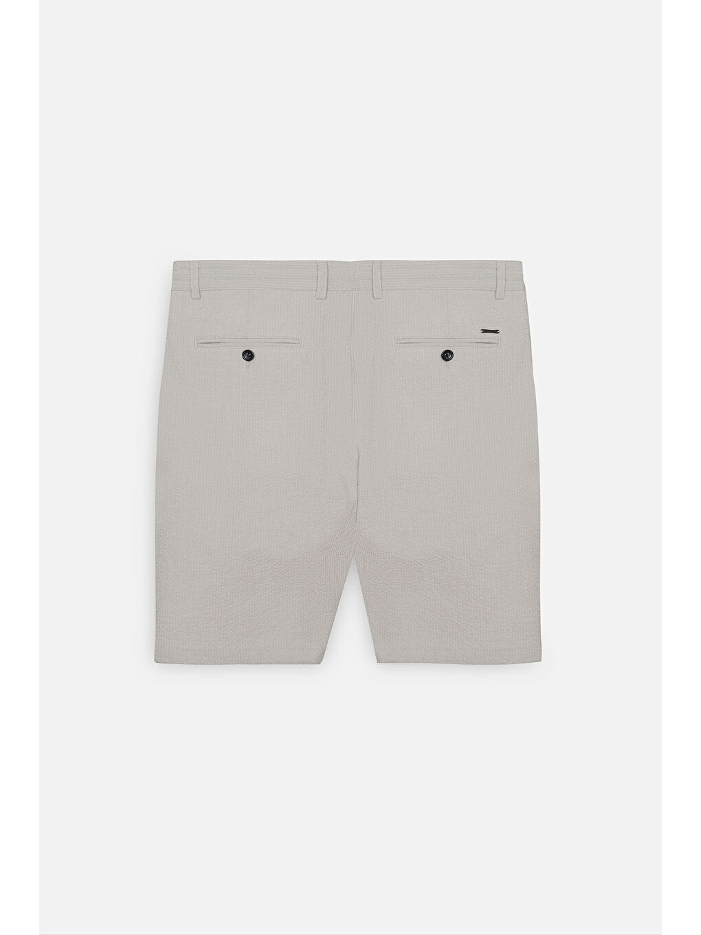 Erkek Bej Slim Fit Dar Kesim Yan Cepli Gofre Desenli Şort-8