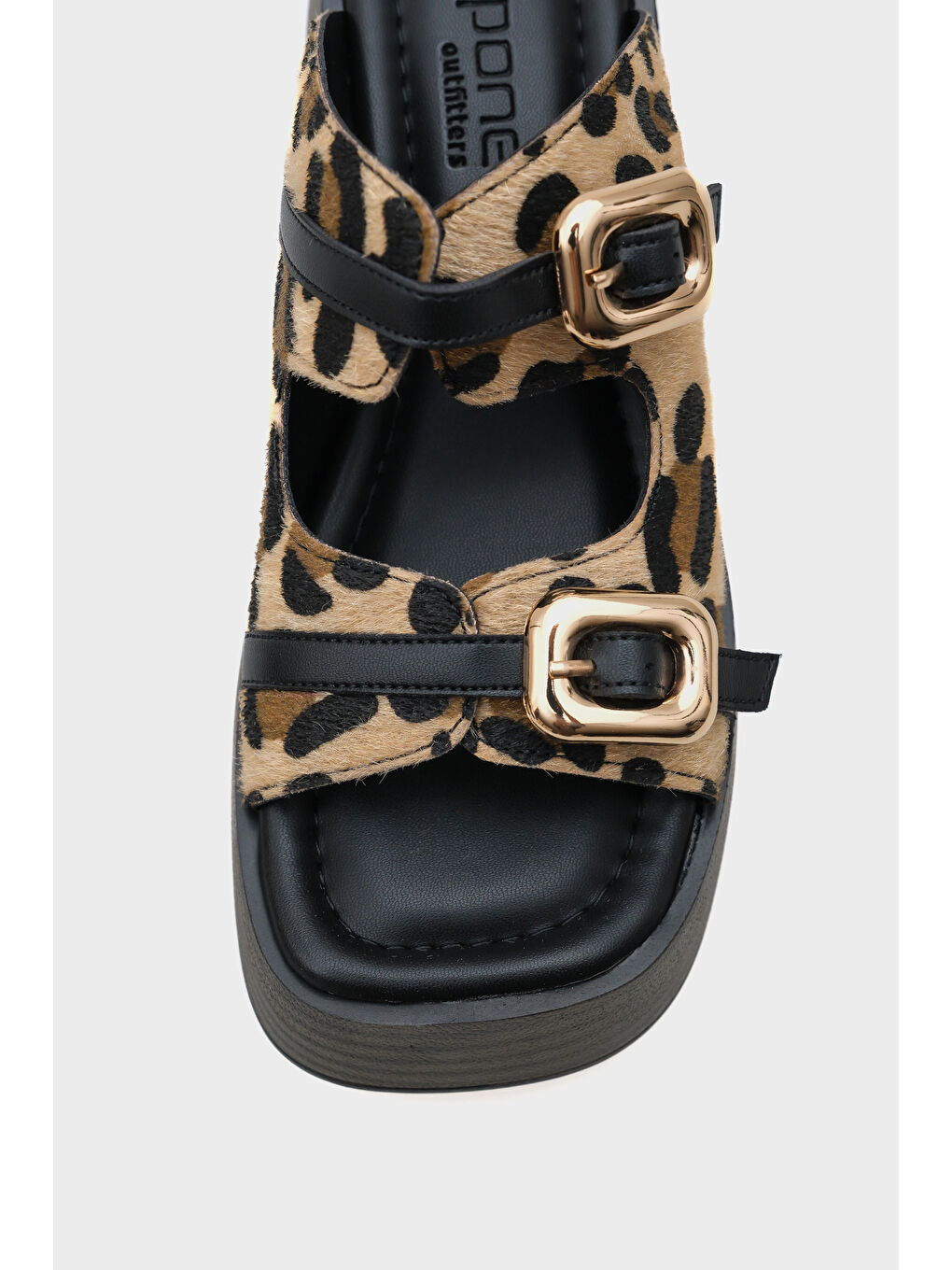 Kahverengi Masha Dolgu Topuklu Çift Tokalı Kadın Terlik-3