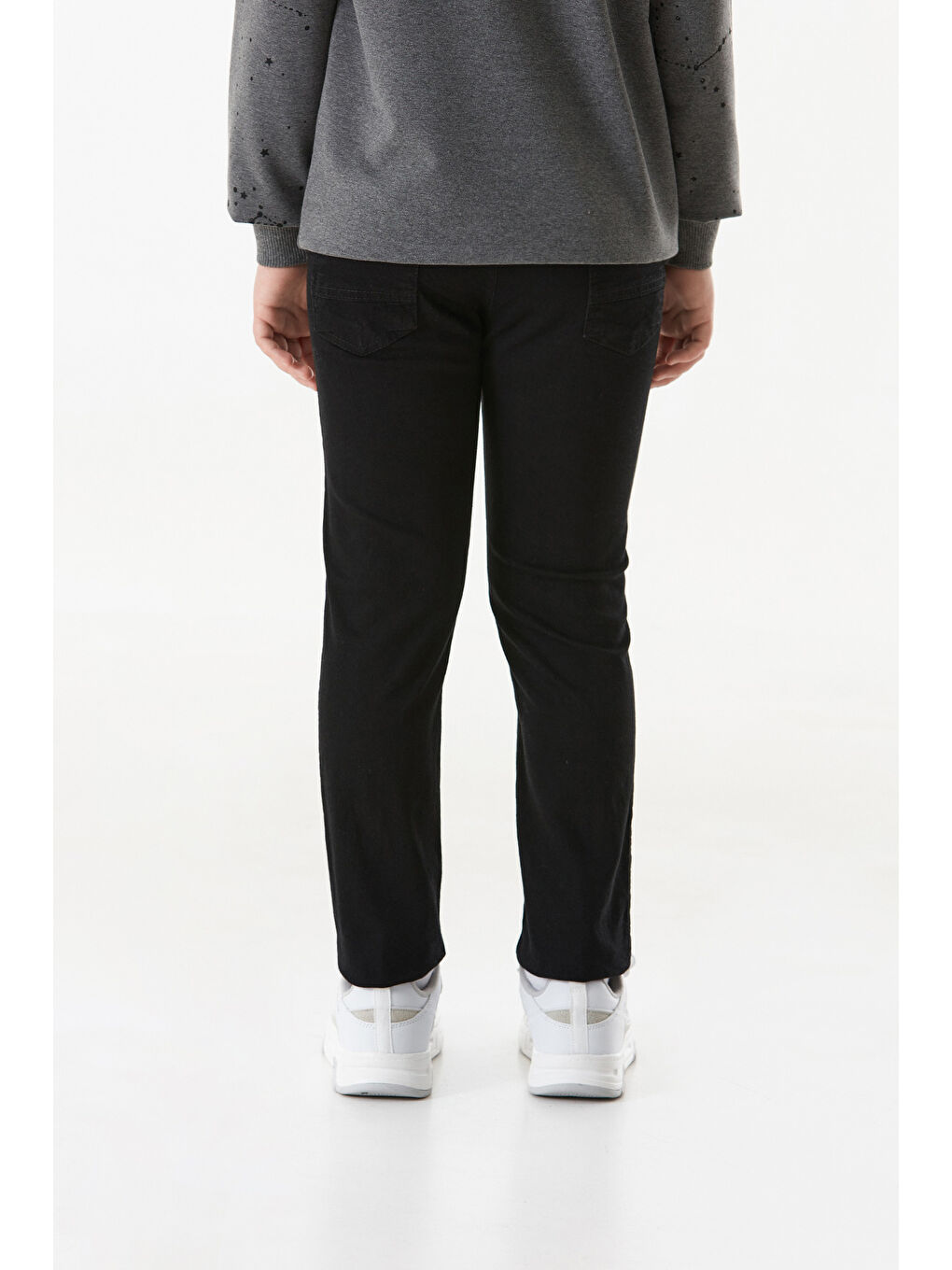 Siyah Fermuarlı Regular Fit Erkek Çocuk Pantolon-2