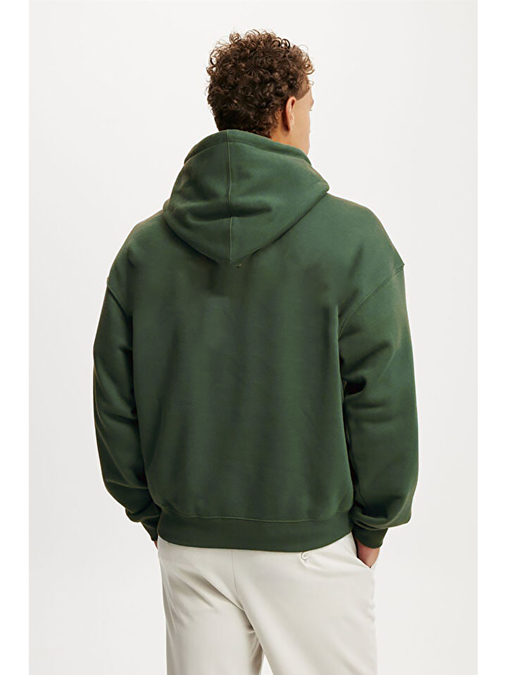Haki Kapüşonlu Kanguru Cep Erkek Sweatshirt E7169-4