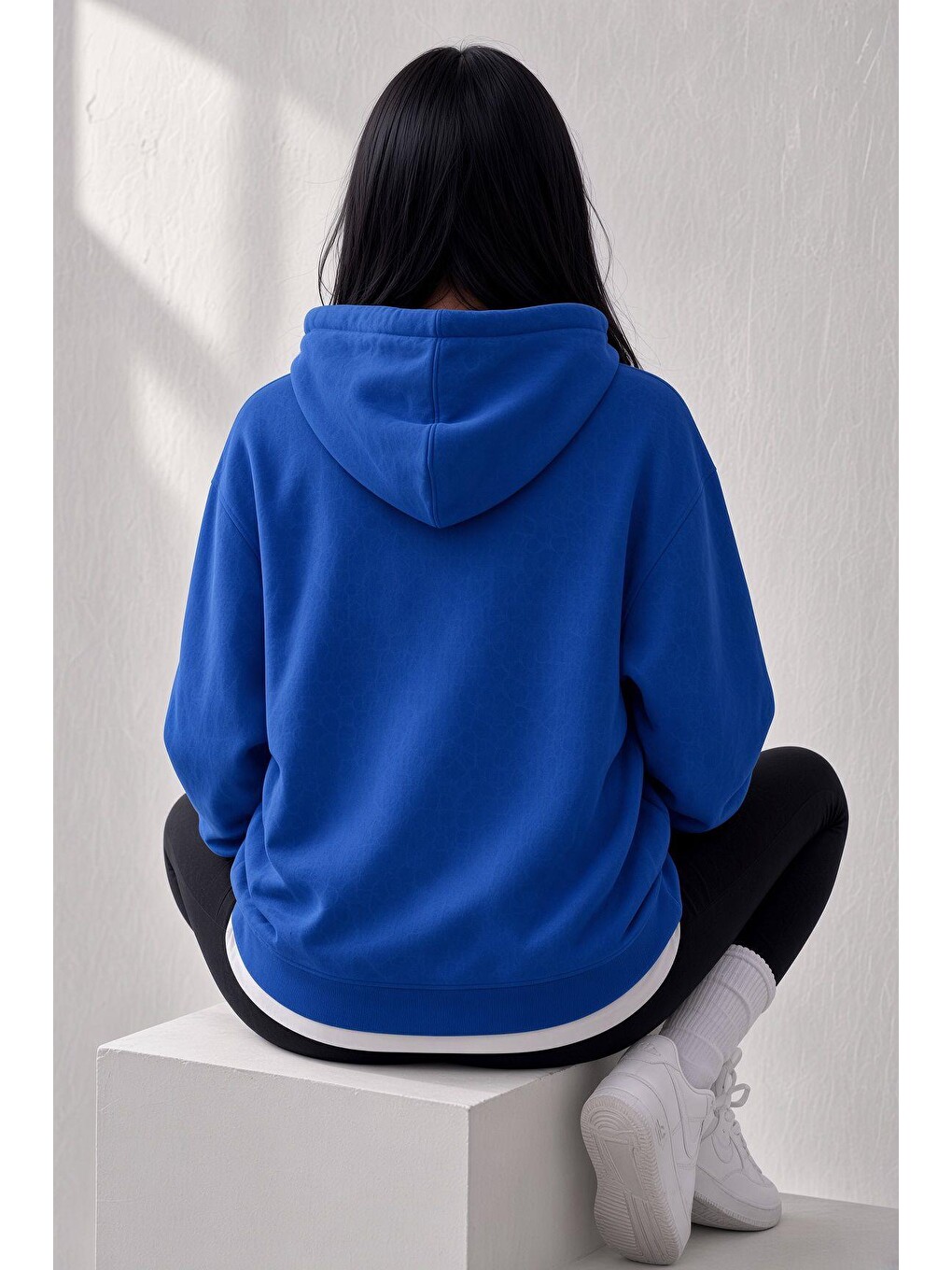 Mavi Sw Unisex Oversize "new York Crew" Baskılı Kapüşonlu Kanguru Cep Sweatshirt-2