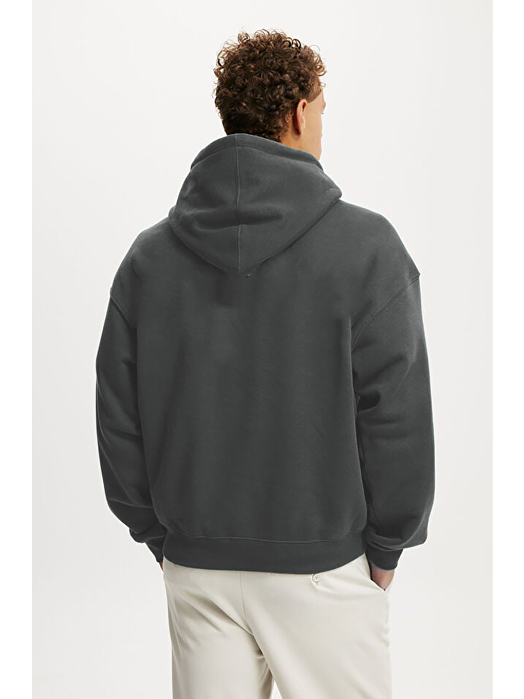 Gri Füme Kapüşonlu Kanguru Cep Erkek Sweatshirt E7169-4