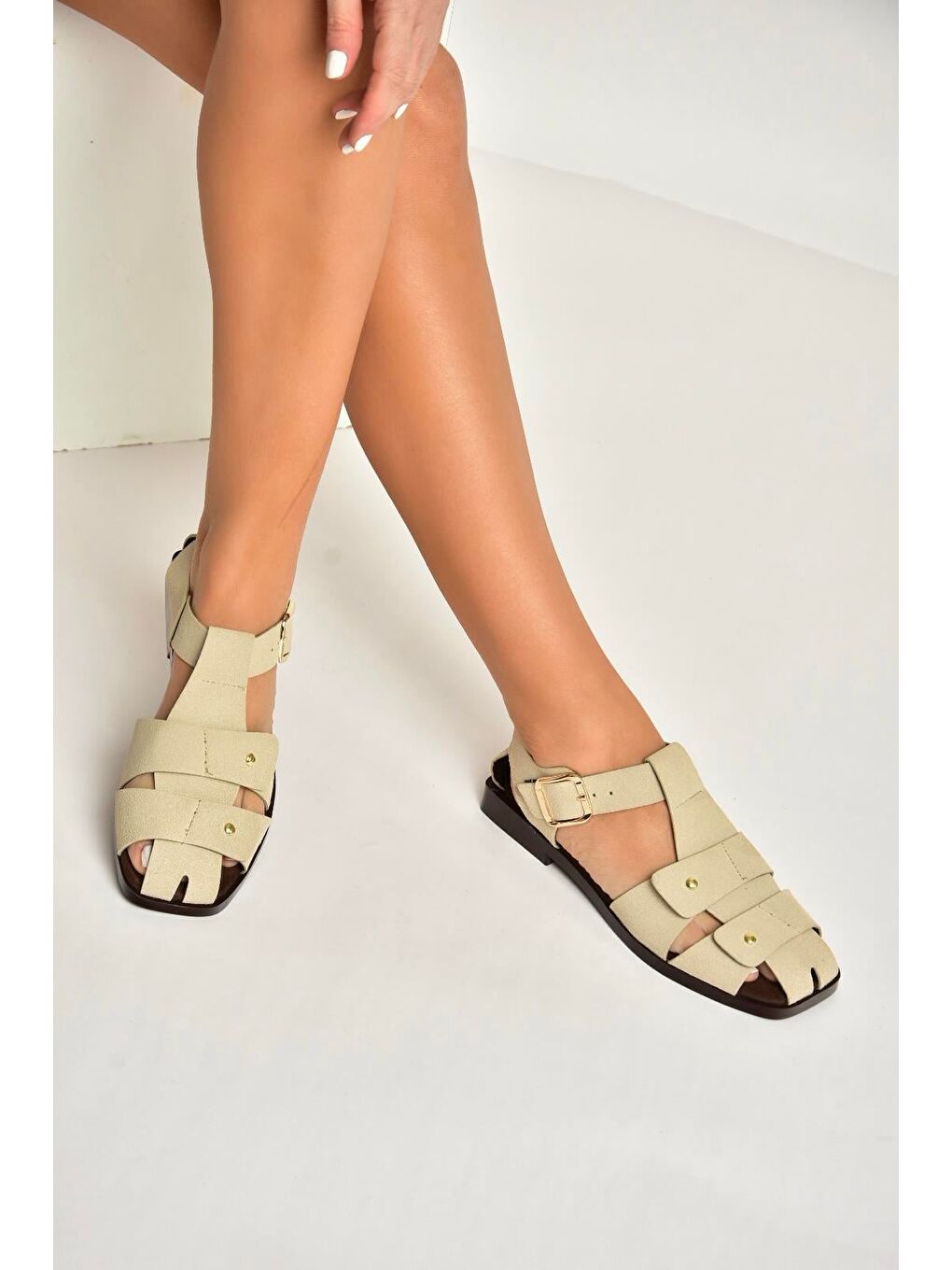 Bej Kadın Sandalet Y458102502-1