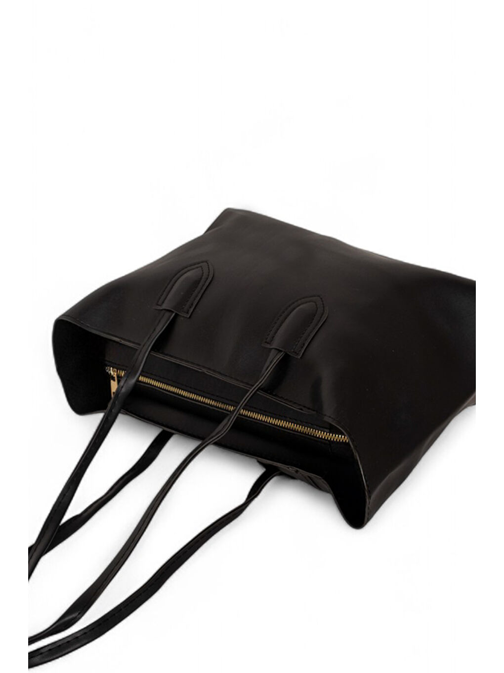 Kadın Siyah Çift Saplı Suni Deri Askılı El ve Omuz Çantası-3