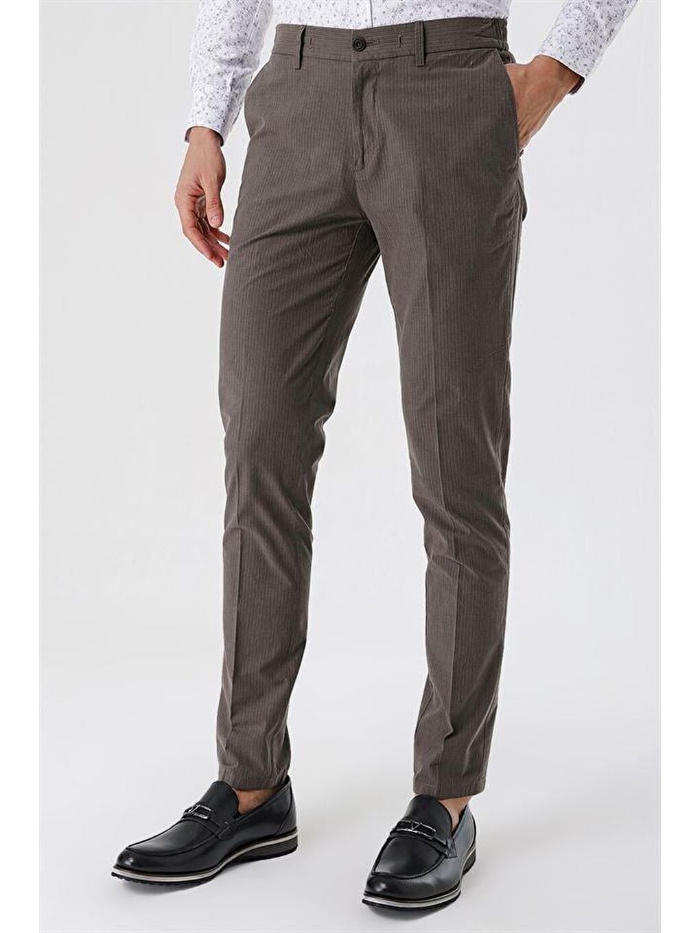 Koyu Kahverengi Pamuklu Lastikli Yandan Cepli Casual Comfort Fit Erkek Pantolon 1003230160