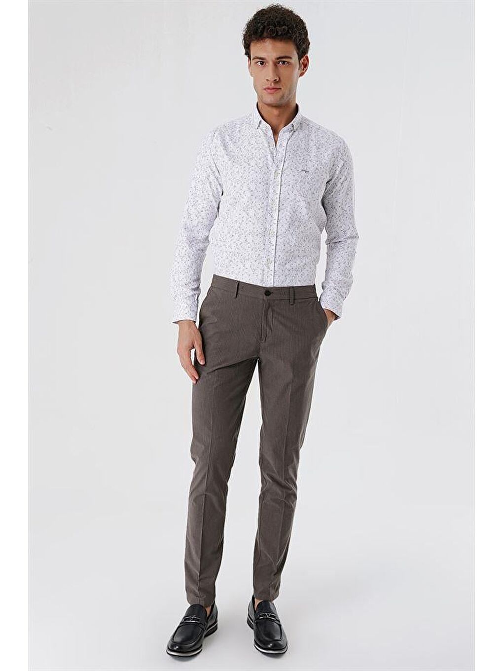 Koyu Kahverengi Pamuklu Lastikli Yandan Cepli Casual Comfort Fit Erkek Pantolon 1003230160-1