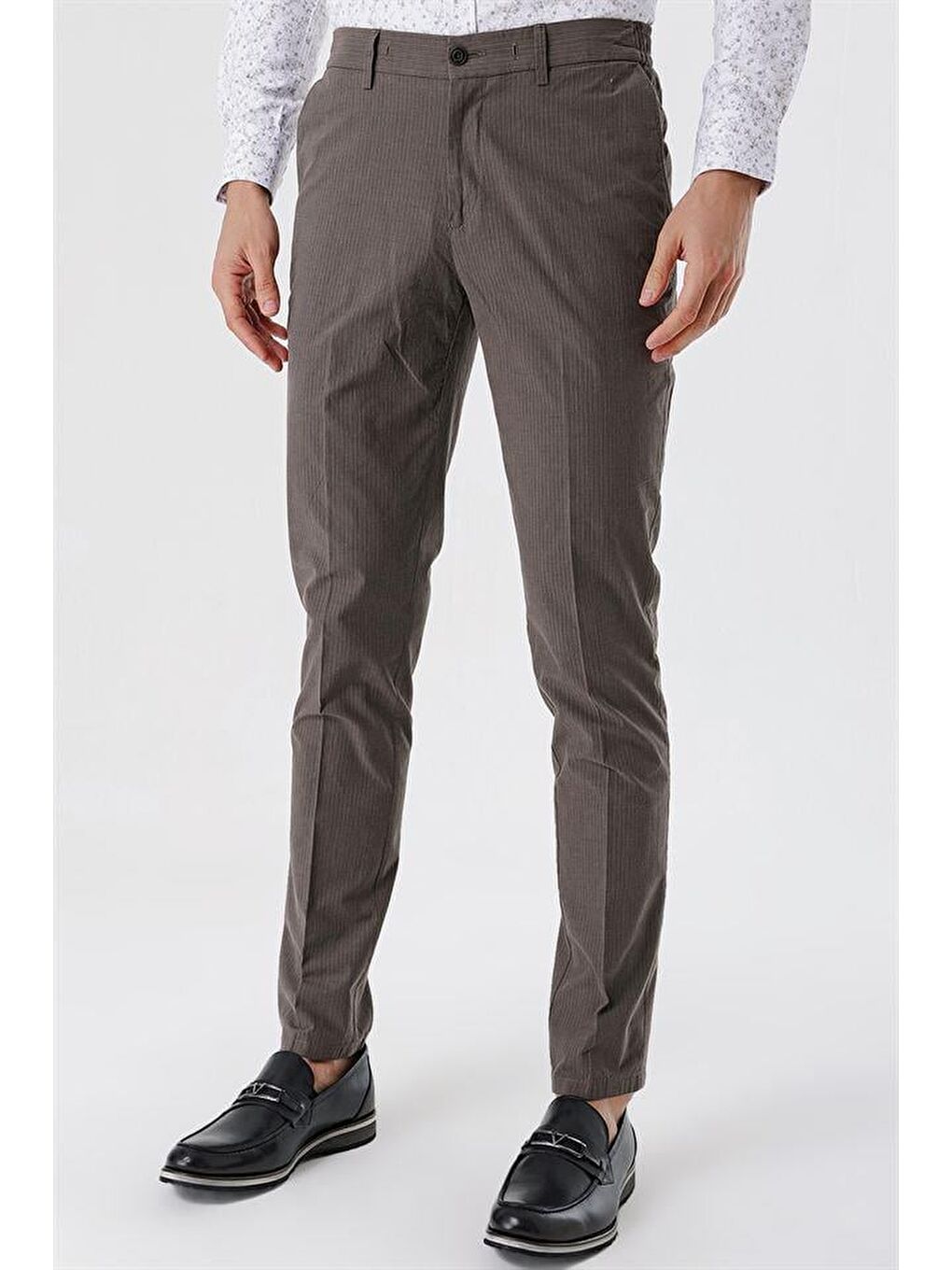 Koyu Kahverengi Pamuklu Lastikli Yandan Cepli Casual Comfort Fit Erkek Pantolon 1003230160-2