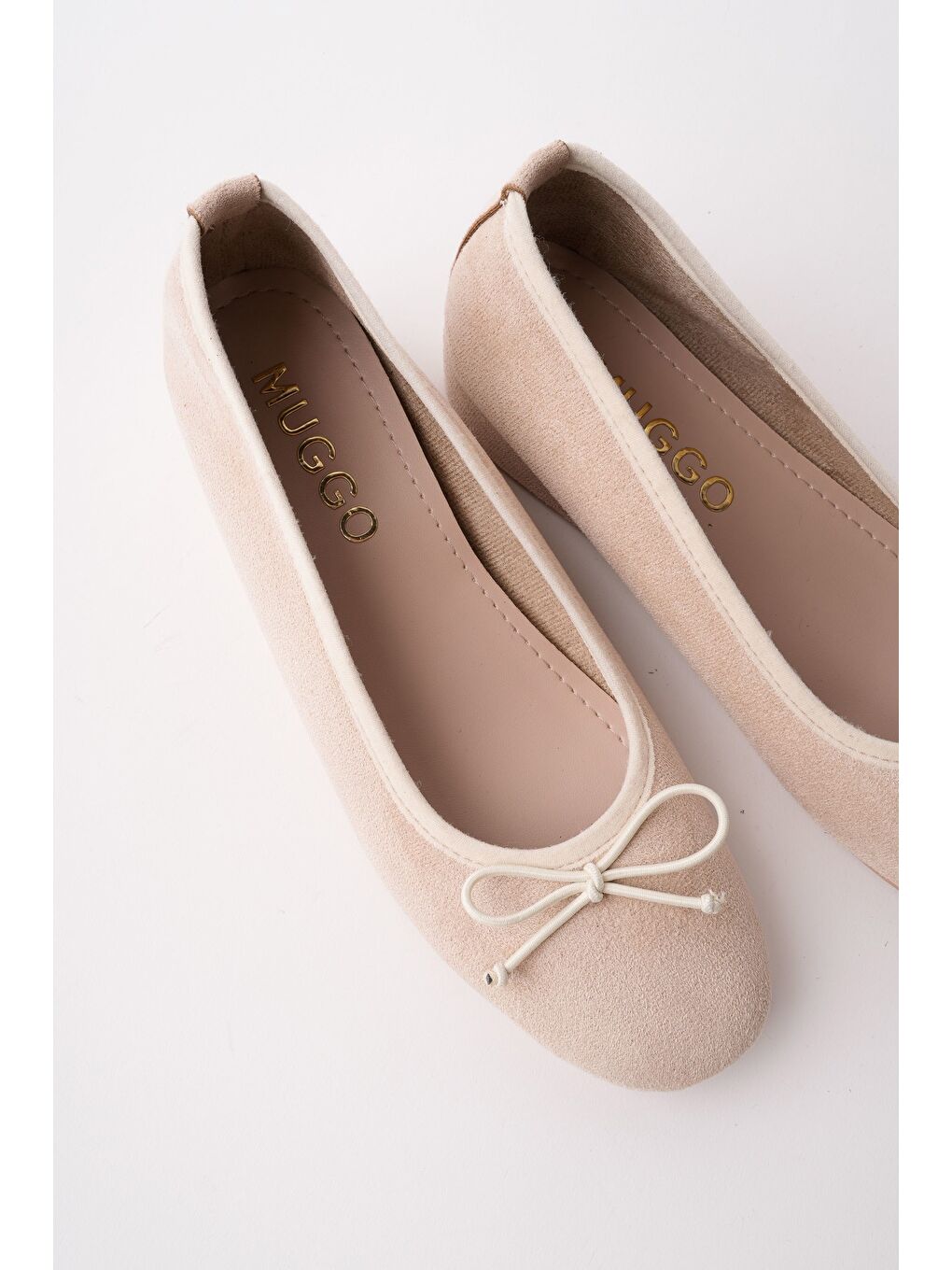 Bej HİDDEN Gizli Topuklu Fiyonk Detaylı Deri Kadın Babet-2