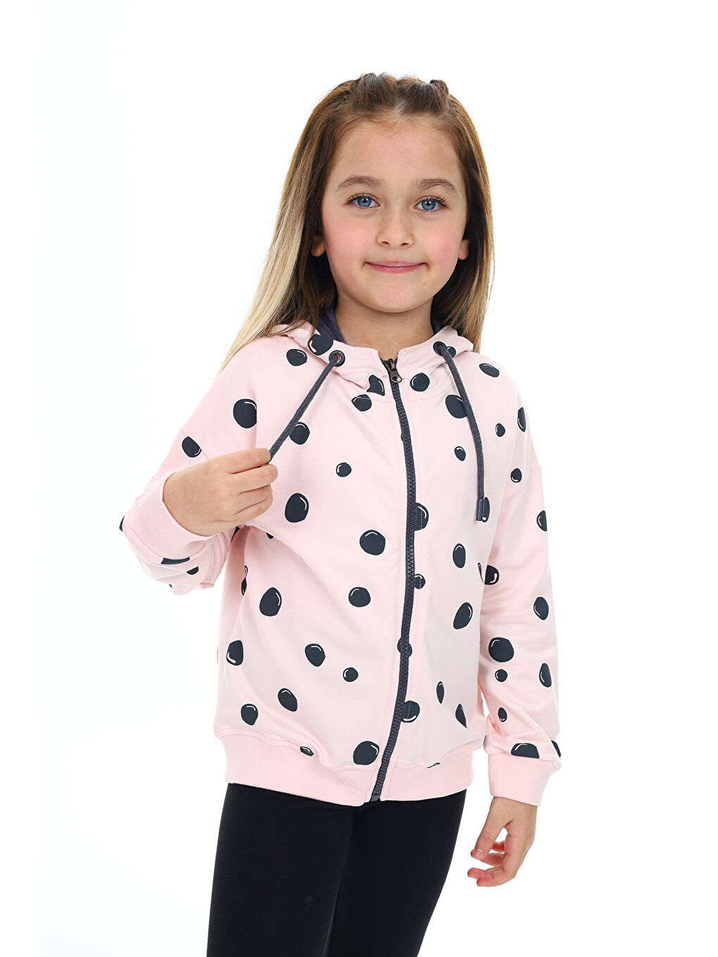 Toontoykids Pembe Kız Çocuk Baskılı Fermuarlı Sweatshirt - 2