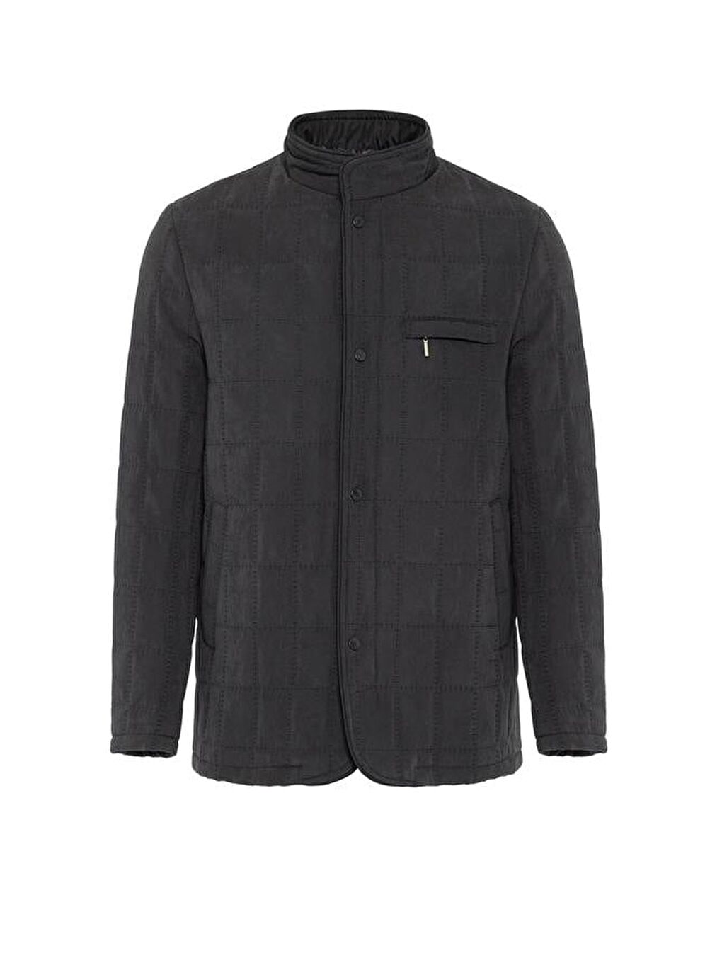 Siyah Regular Kapitone Mont