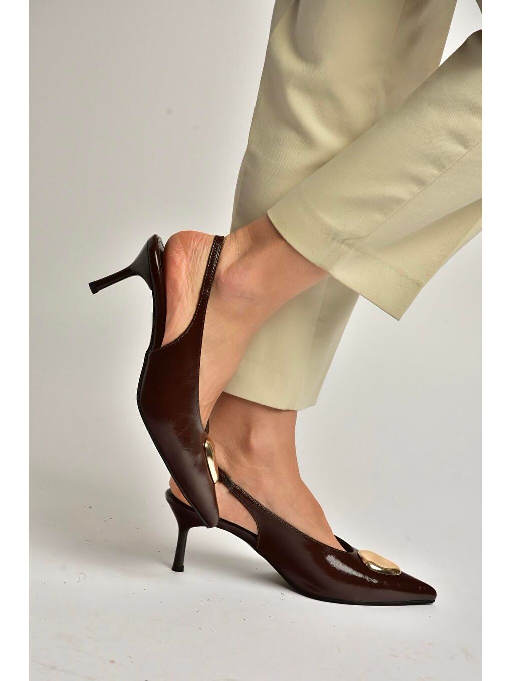 Kahverengi Kadın Topuklu Ayakkabı Y676020660-1