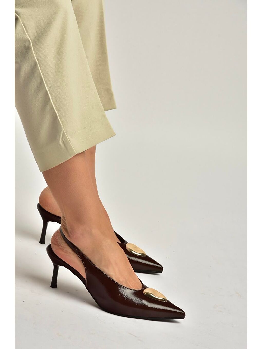 Kahverengi Kadın Topuklu Ayakkabı Y676020660-2