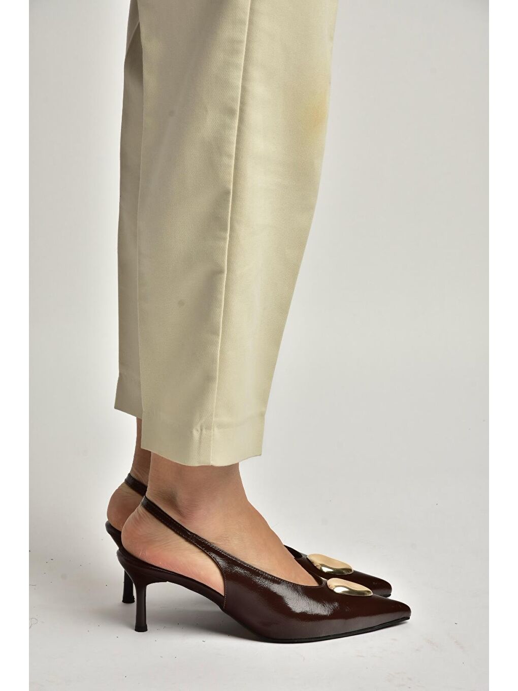 Kahverengi Kadın Topuklu Ayakkabı Y676020660-3