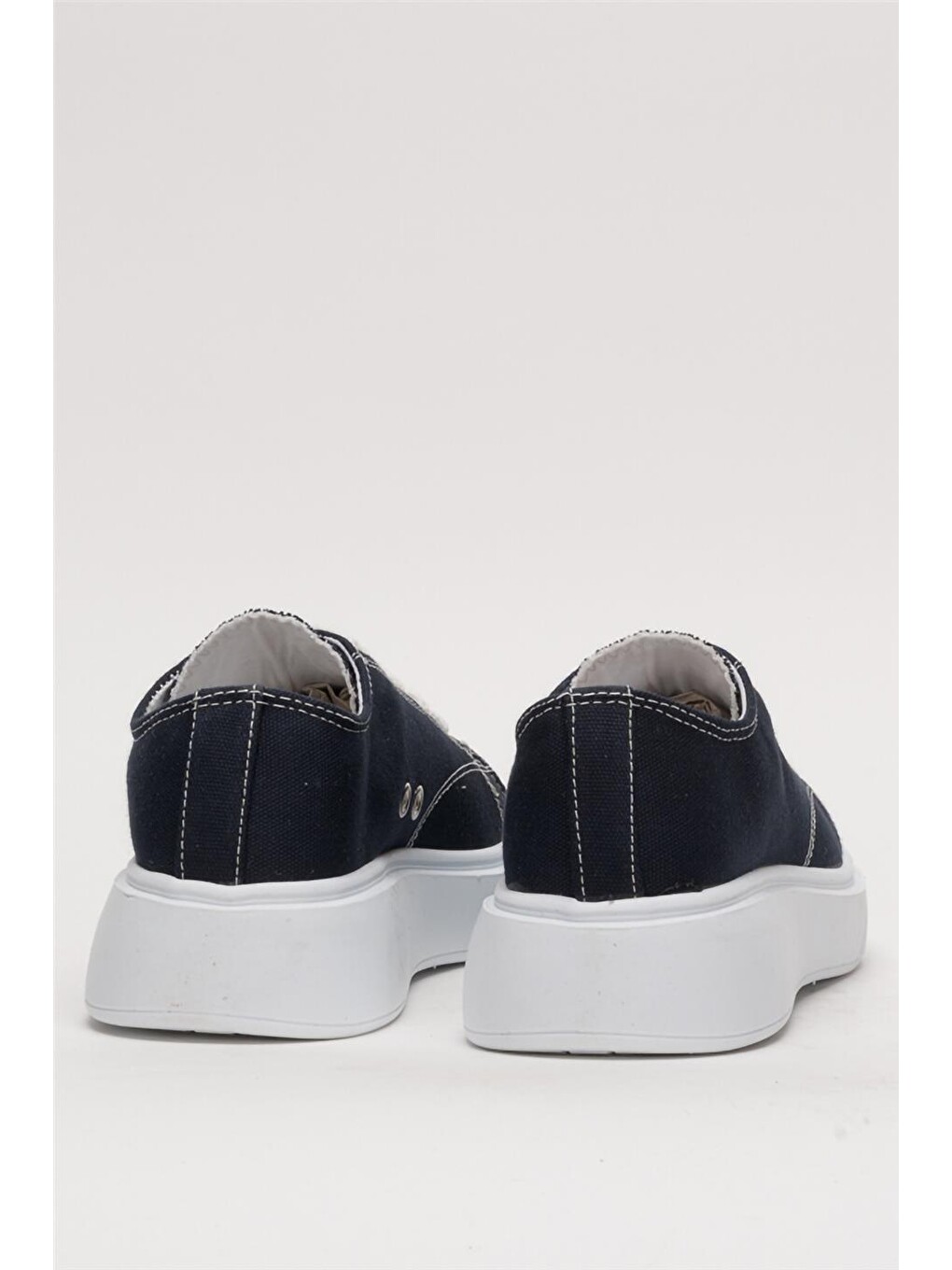 Lacivert Kadın Rahat Kalıp Kalın Taban Keten Sneakers Lacİvert-3