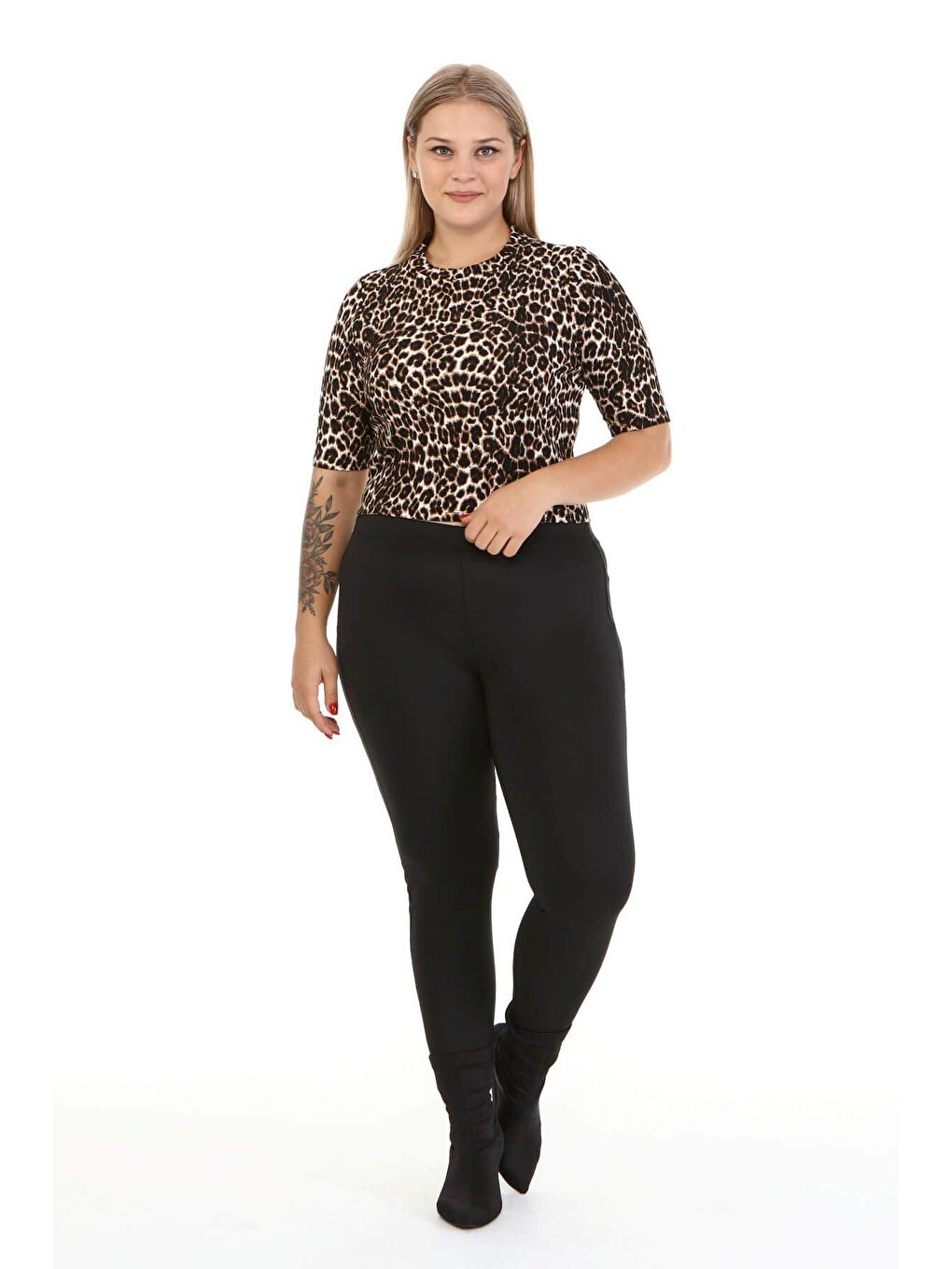 Mylinemoda Kahverengi Örme Crop Top - 4