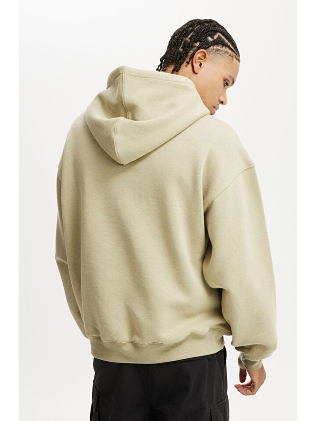 Bej Kapüşonlu Kanguru Cep Erkek Sweatshirt E7169-4