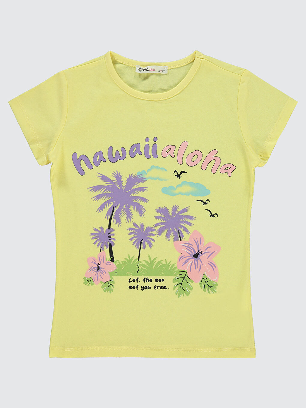 Girls Kız Çocuk Tişört 6-9 Yaş Sarı