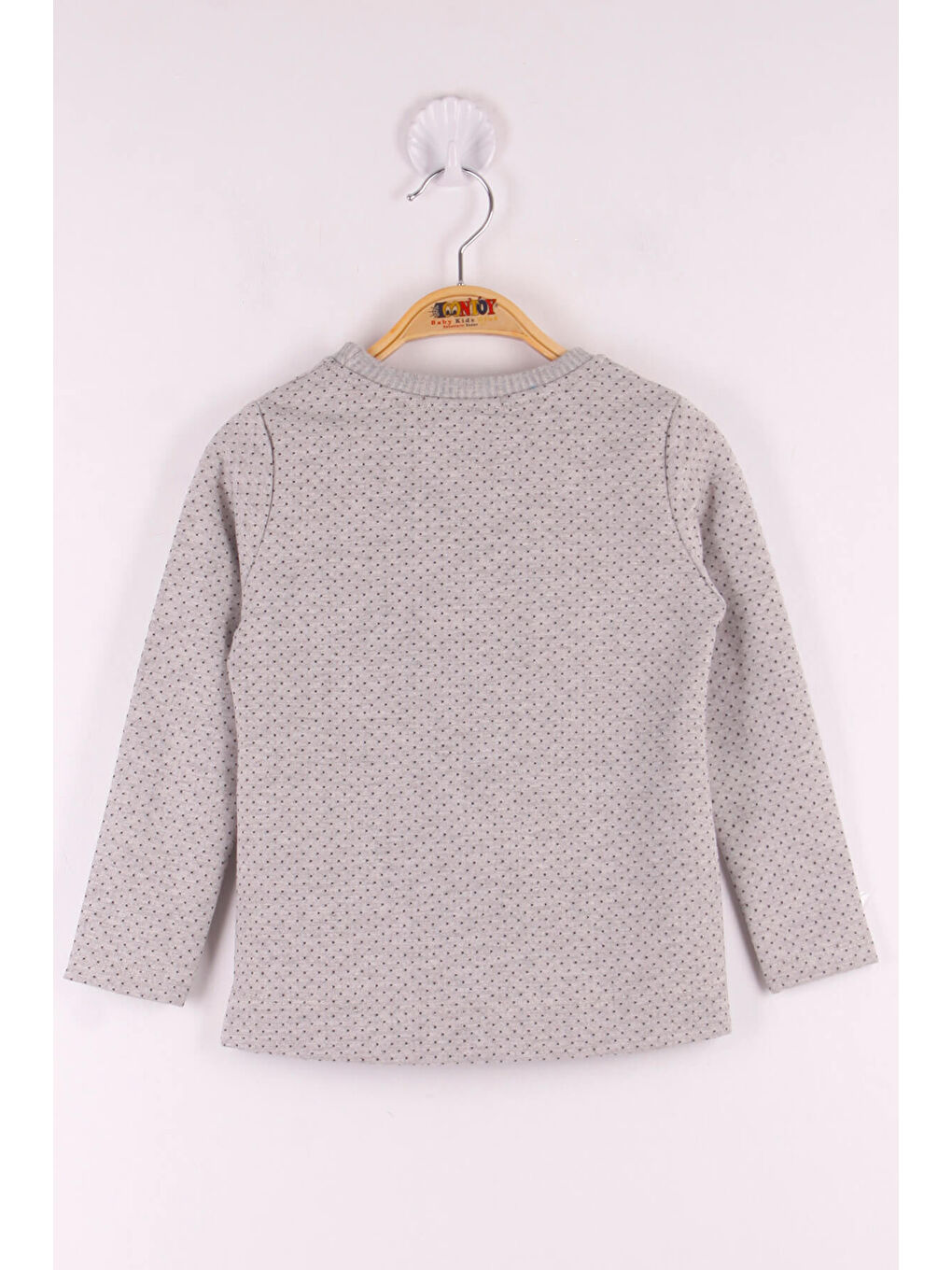 Bej Kız Çocuk Yazı Nakışlı Puanlı T-Shirt-1