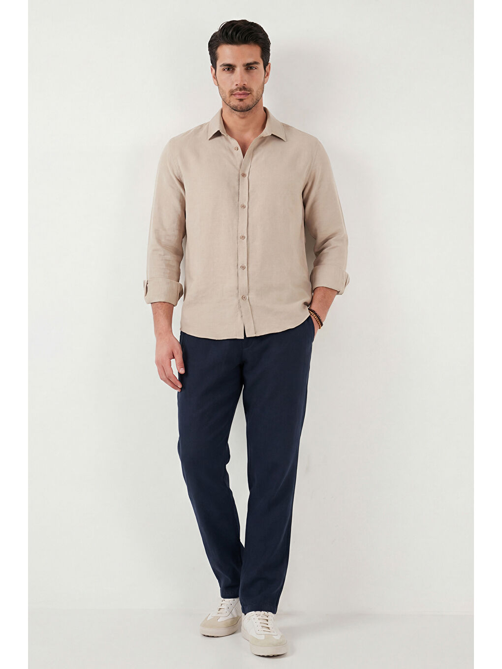 Lacivert Regular Fit Normal Bel Düz Paça Pantolon 6689255-1