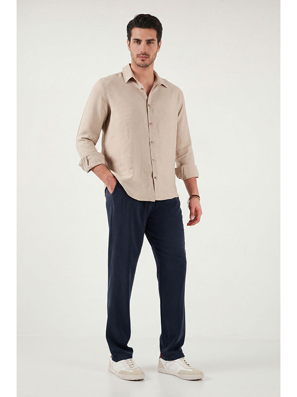 Lacivert Regular Fit Normal Bel Düz Paça Pantolon 6689255-2