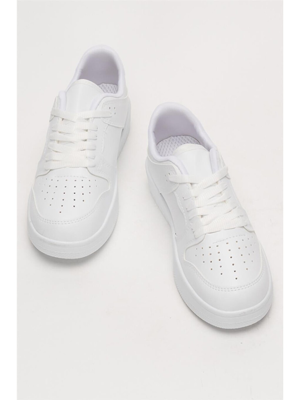 Unisex Bağcıklı Spor Sneaker Ayakkabı Beyaz - Beyaz-5