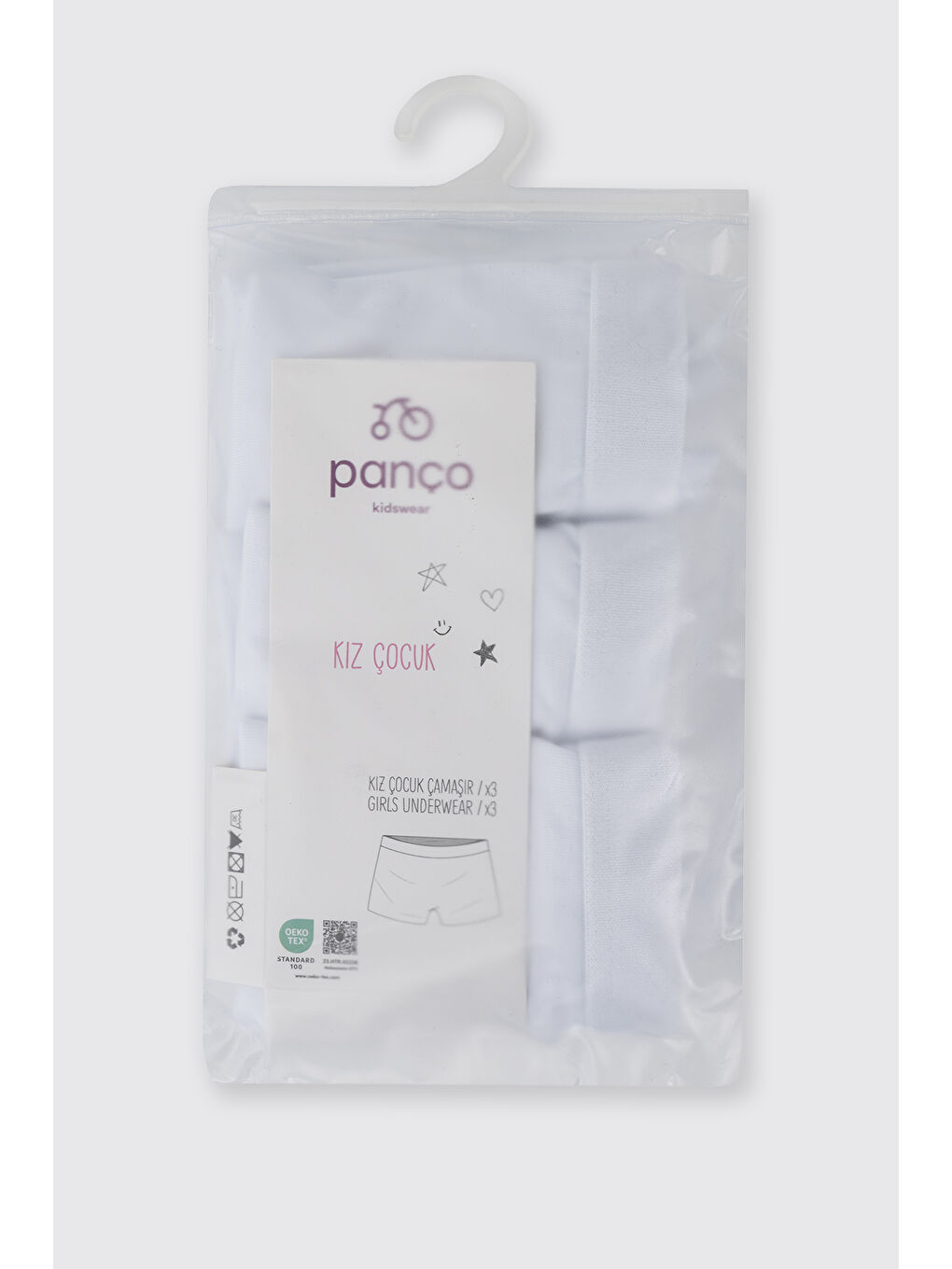 Kız Çocuk Beyaz 3'lü Boxer Seti-1
