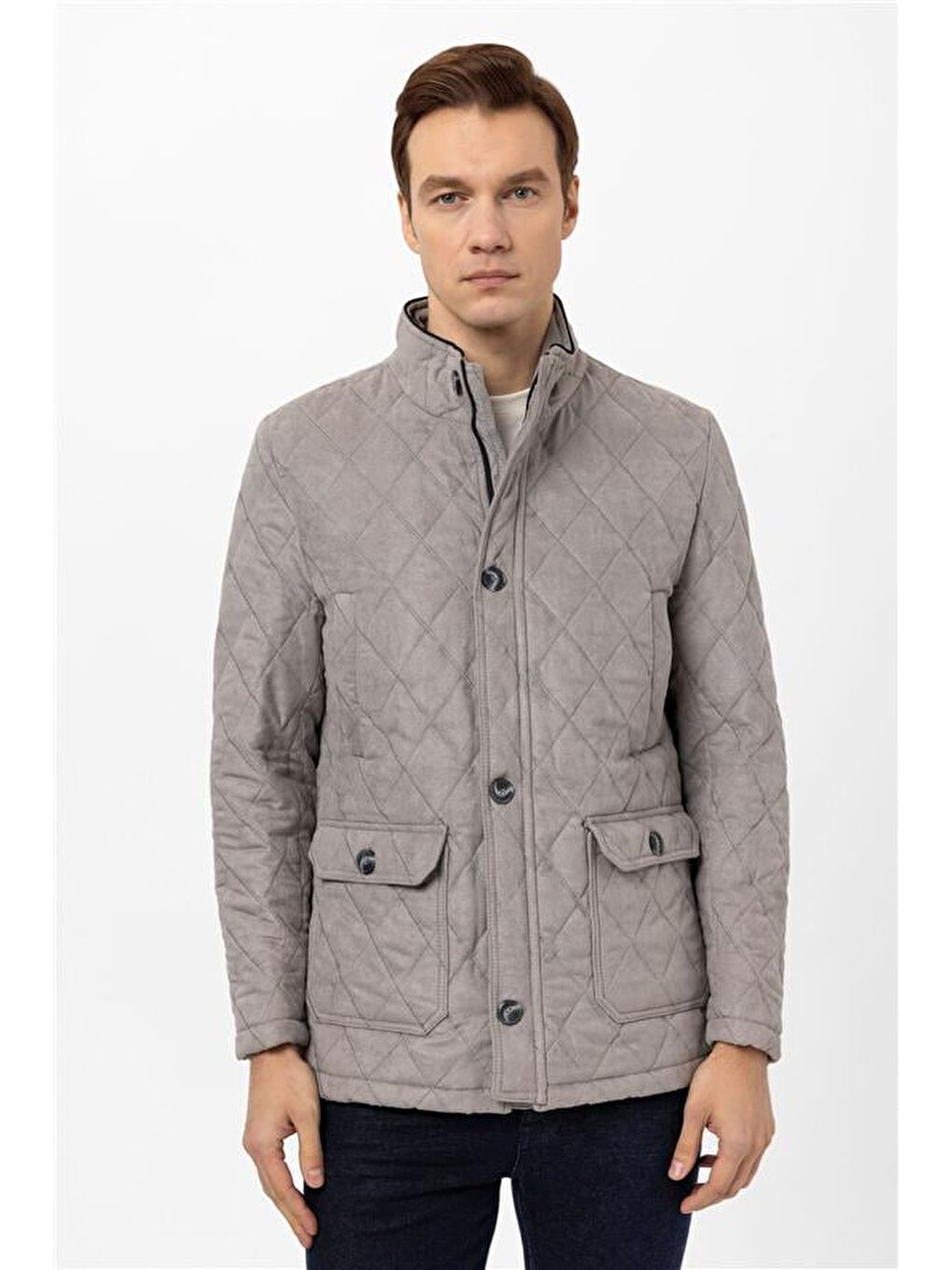 Gri Slim Kapitone Mont-2