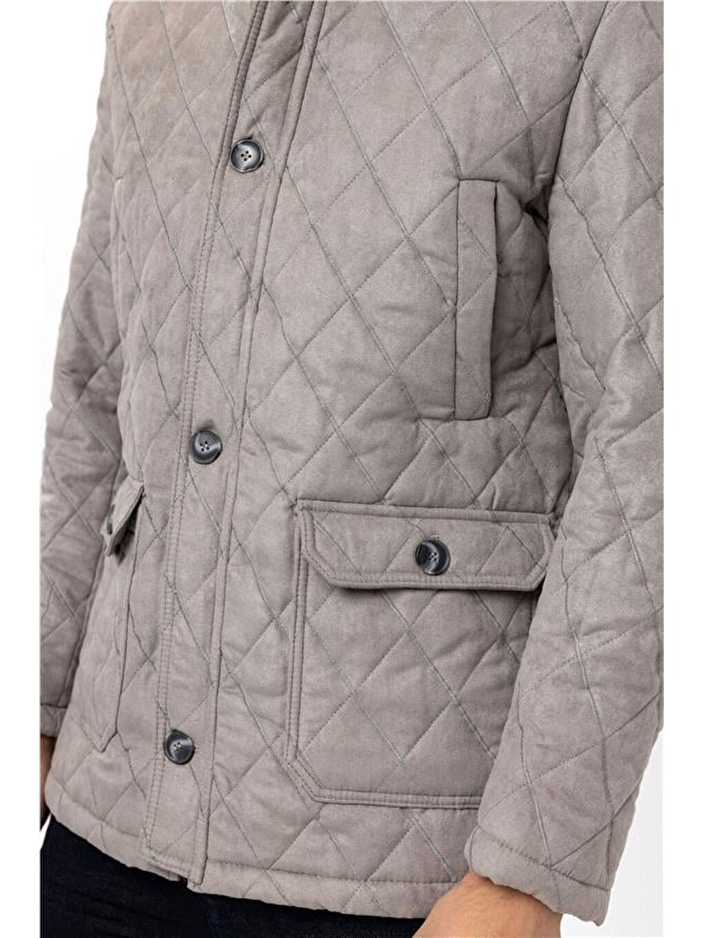 Gri Slim Kapitone Mont-4