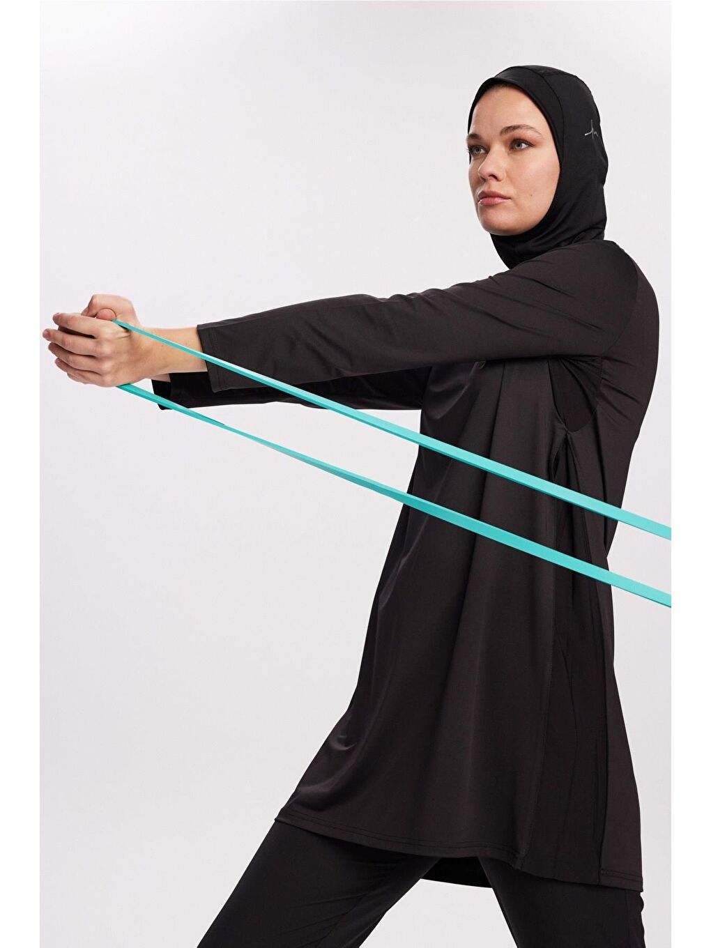 Active H-Per Fit Siyah Tesettür Antrenman Üstü Act-29-4