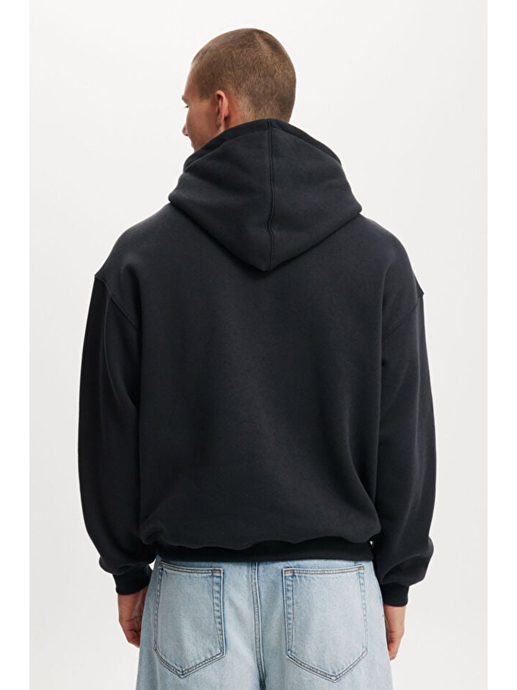 Siyah Kapüşonlu Kanguru Cep Erkek Sweatshirt E7169-4