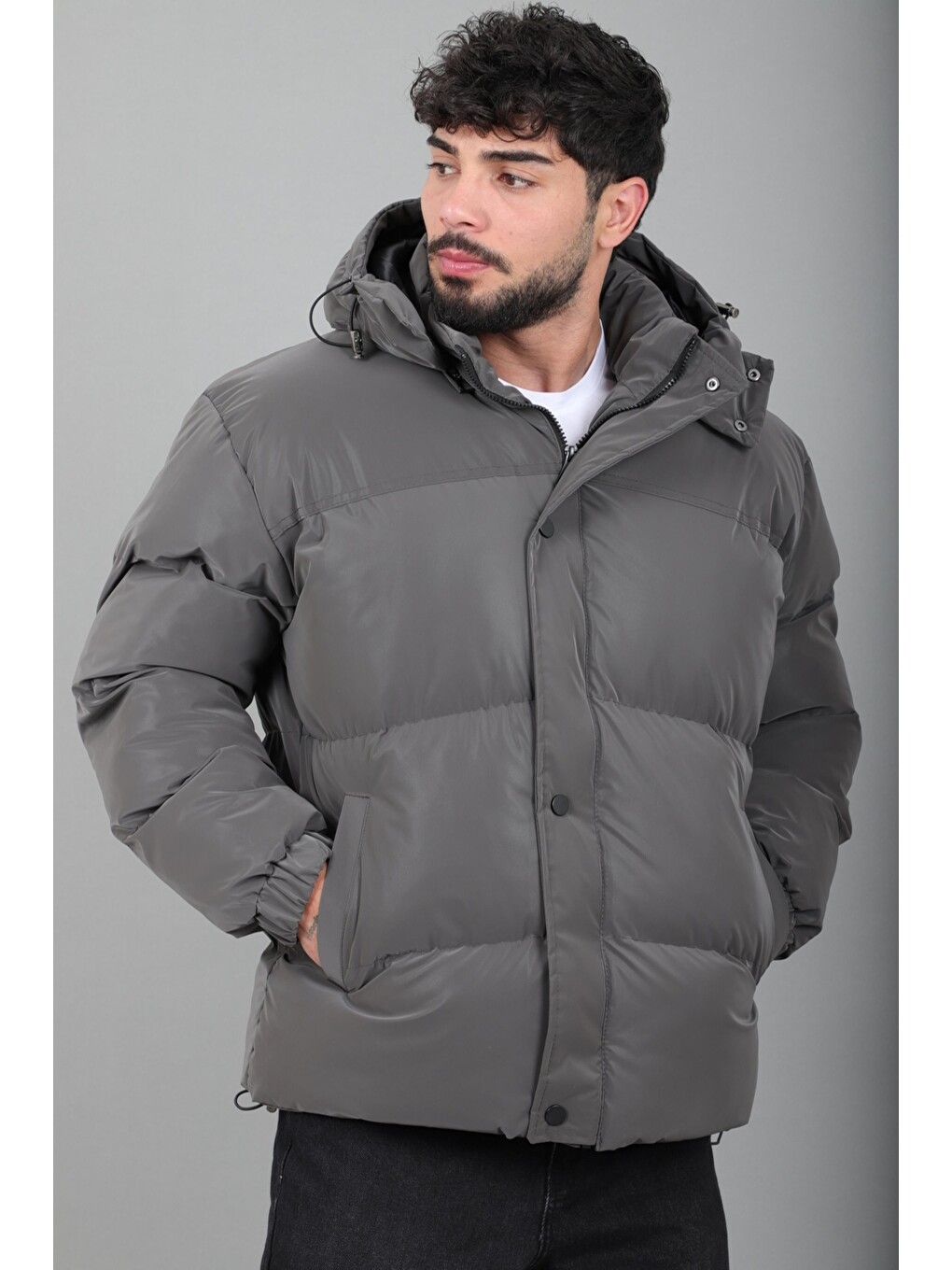 Antrasit Oversize Nova Karbon Şişme Mont Kaban Pldp 3029_50512-1
